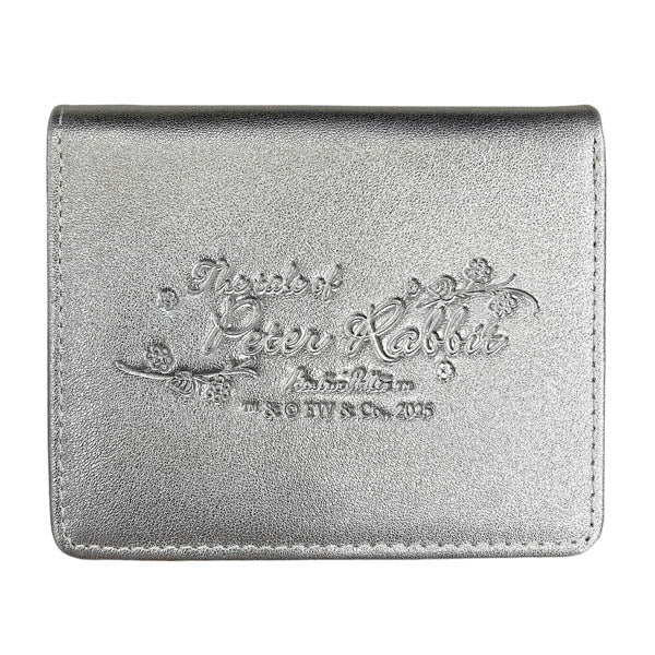 本革コンパクト財布(シルバー)