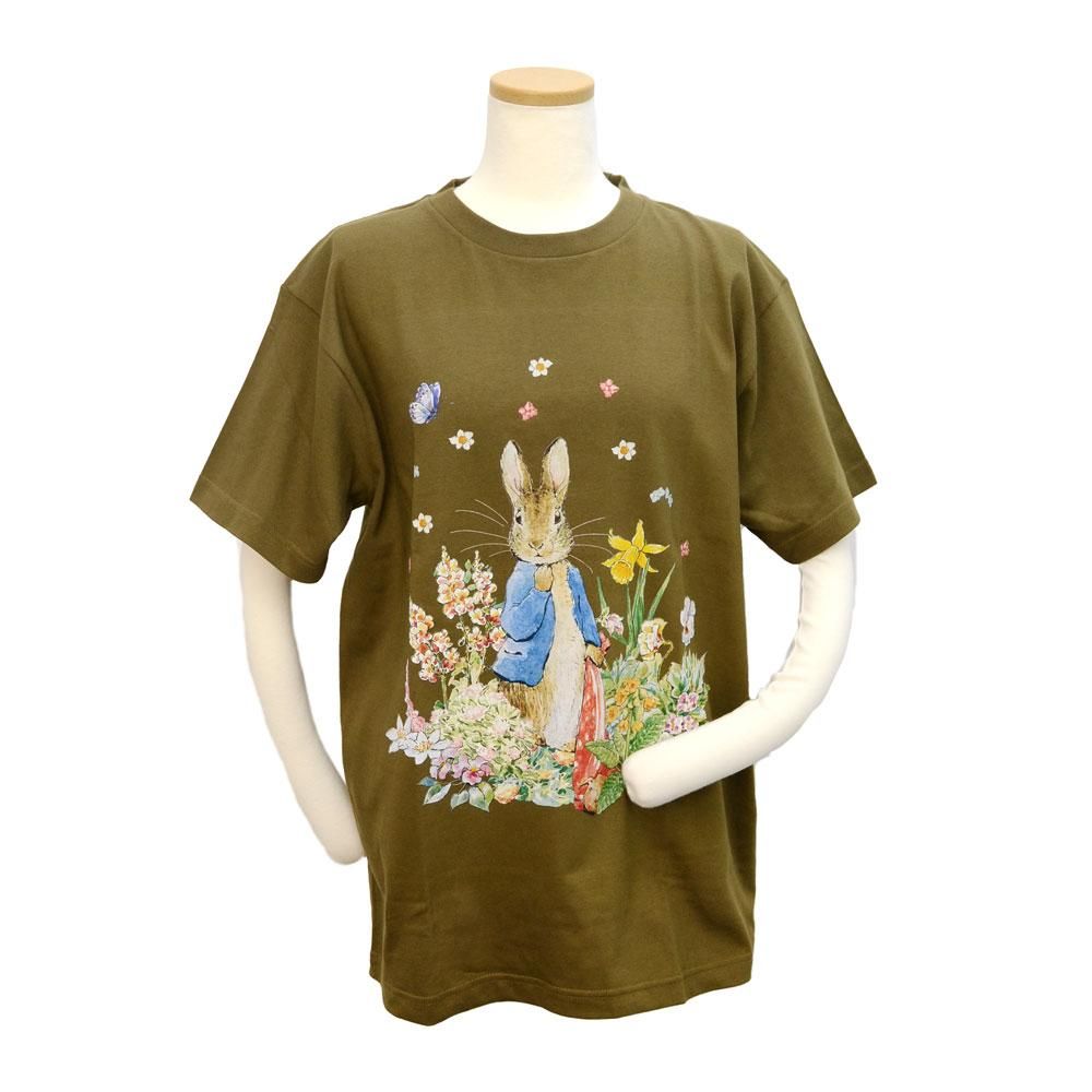 大人用Tシャツ Sサイズ (ハッピーガーデン/オリーブ)