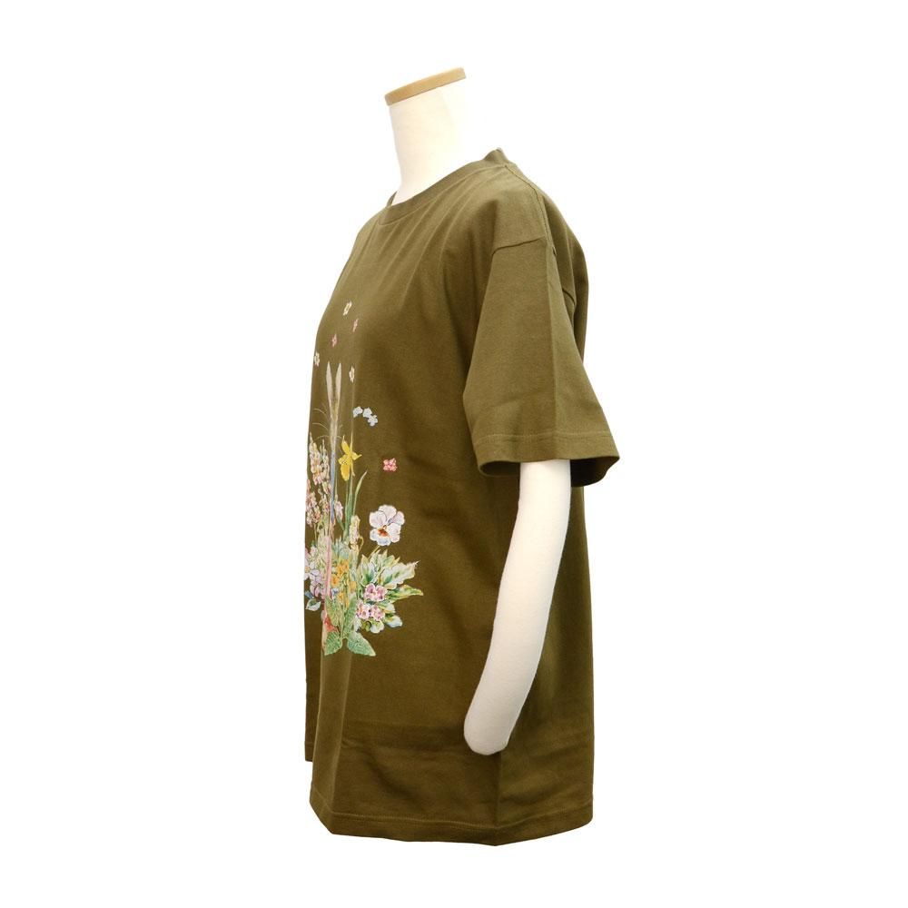 大人用Tシャツ Sサイズ (ハッピーガーデン/オリーブ)