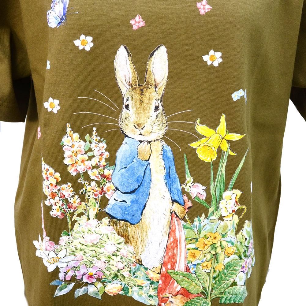 大人用Tシャツ Sサイズ (ハッピーガーデン/オリーブ)