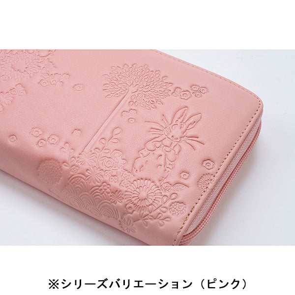 スマホが入る本牛革多機能財布（ブルーグレー）