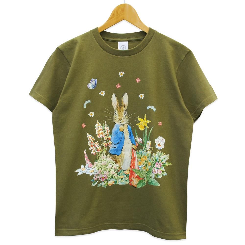 大人用Tシャツ Sサイズ （ハッピーガーデン/オリーブ)